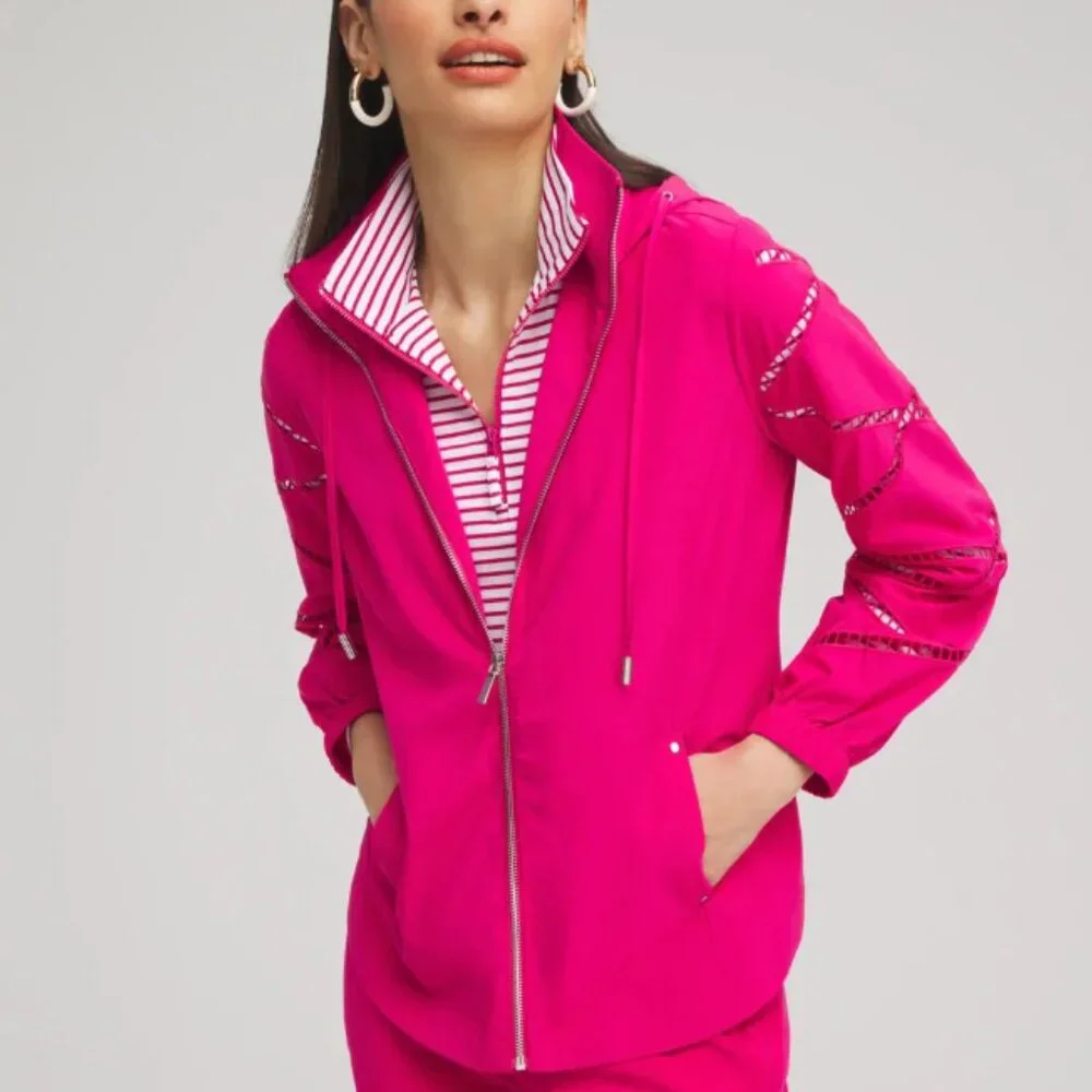 Chico's size 16 Pink Zenergy UPF 50 Sun Protection Neema Lattice Jacket Active
